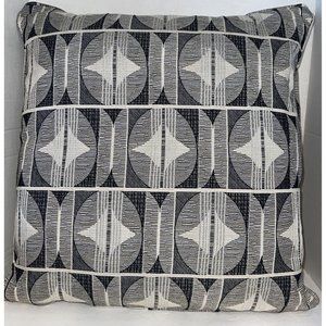 Throw Pillow Contemporary Grey White Black  Geometric Zippered To Clean 20 X 20